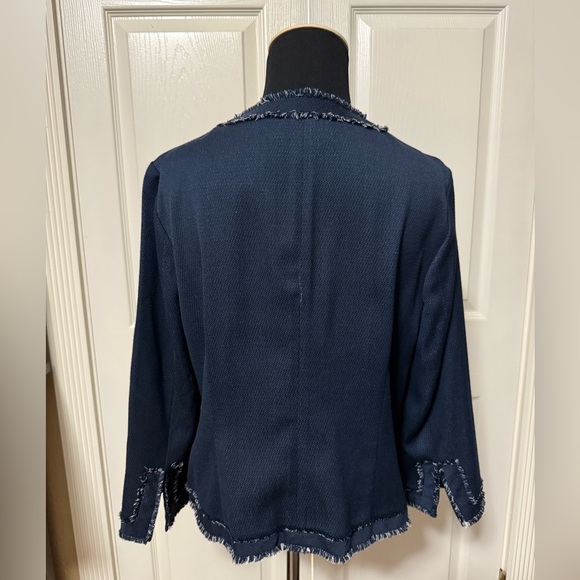 Signature Navy Women's Blazer with Fringe Detail - Picture 3 of 9